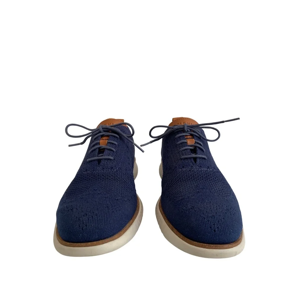 Cole Haan Zero Grand Knit Lite‎ Wingtip Oxford Mens 9M Navy Blue Casual Shoes